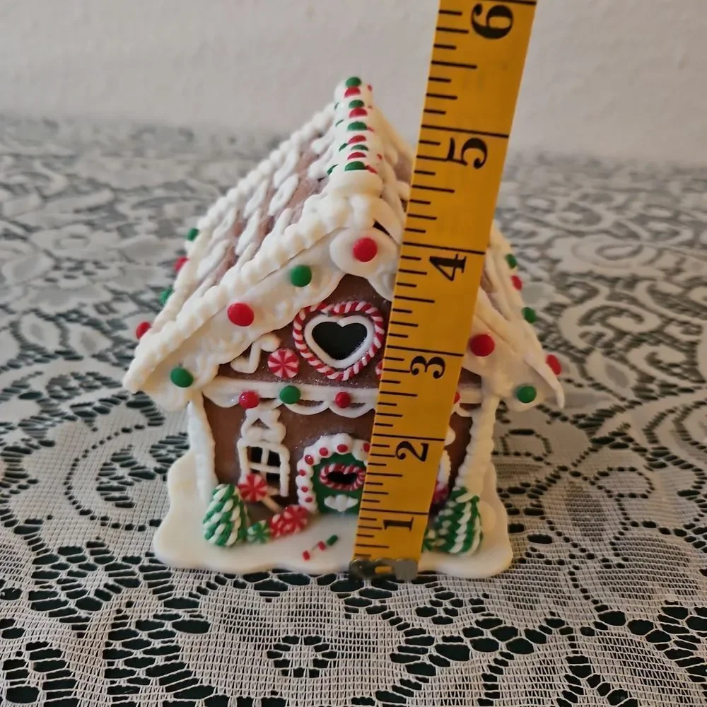Valerie Parr Hill Lighted Glitter Gingerbread Christmas Cottage House Decor